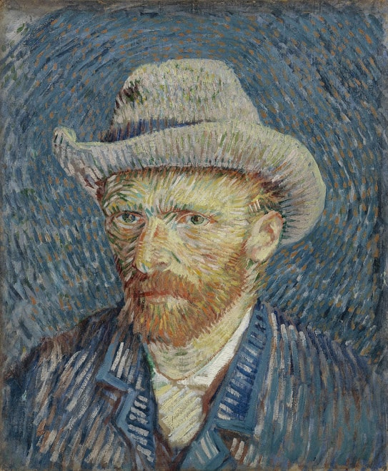 Vincent van Gogh: Selbstporträt mit grauem Filzhut, Paris, Sept. - Okt. 1887, 44.5 cm x 37.2 cm, © Van Gogh Museum, Amsterdam (Vincent van Gogh Foundation)